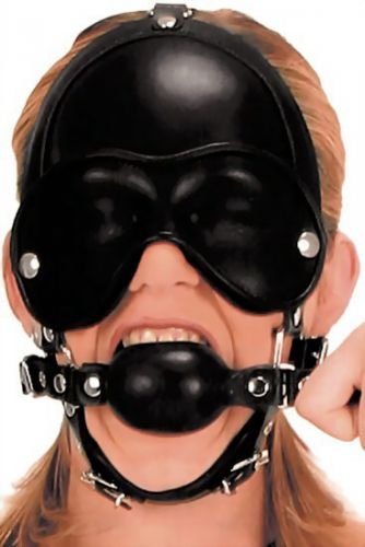 Kopf-Harness mit abnehmbarem Knebel und Augenklappen